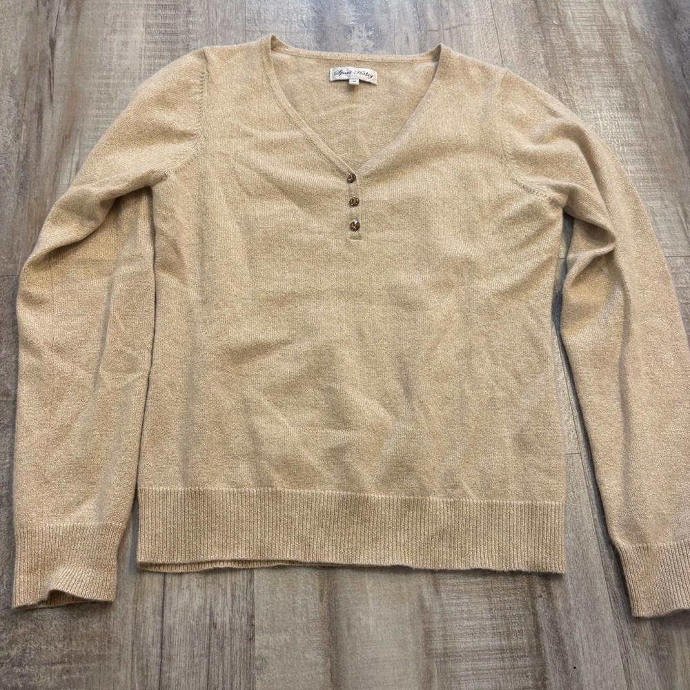 Sport Haley Gold Cashmere Sweater Medium